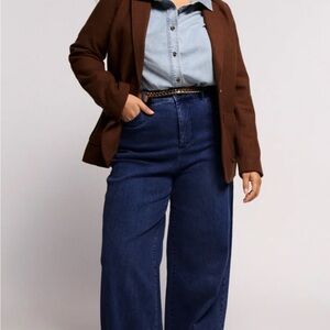Universal Standard Carrie Jeans sz 12 dark indigo high waist flare jeans exc